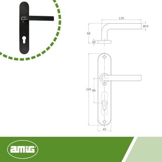Amig - Juego de Manillas con Placa de Polipropilen