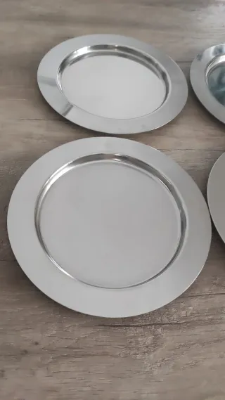 Set 6 Piatti Acciaio Inox Dessert 18/10