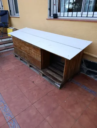 Caseta grande madera para perro de madera