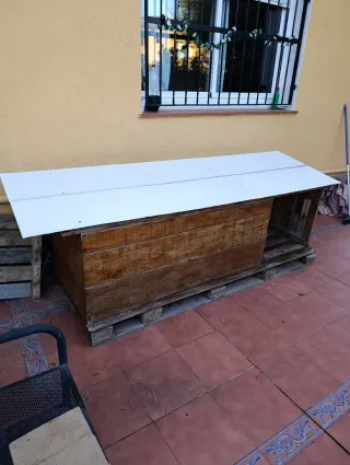 Caseta grande madera para perro de madera