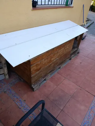 Caseta grande madera para perro de madera