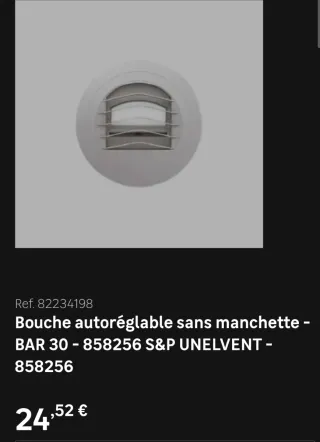 Boca de extracción ventilación redonda