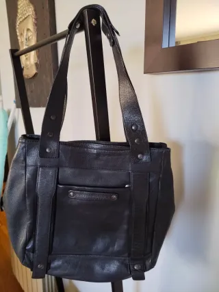 Bolso de Piel Mandarina Duck Negro