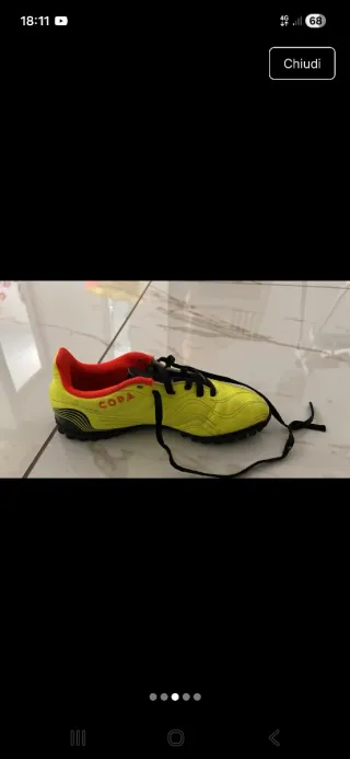 Scarpe da calcio bimbo gialle Adidas Copa