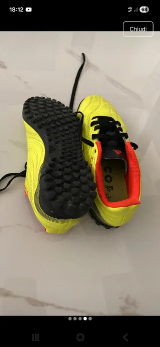 Scarpe da calcio bimbo gialle Adidas Copa