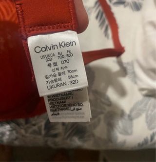 Sujetador Calvin Klein Rojo Talla 85D/32D
