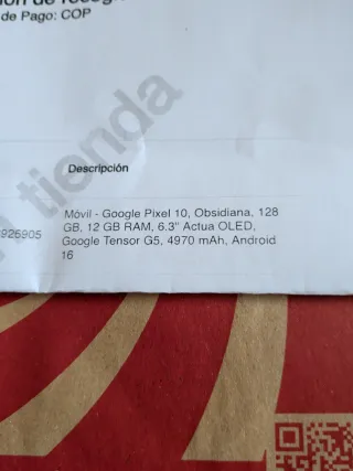 Google Pixel 10 128GB Obsidiana