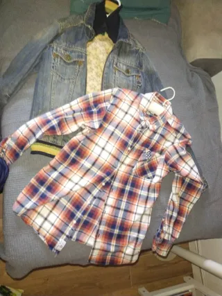 Tejana y camisa a cuadros talla doce años