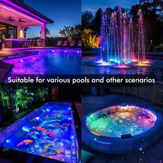 2 Luces LED Solares Sumergibles Piscina