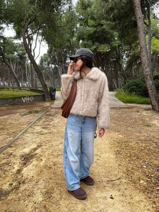 Chaqueta pelo MULAYA talla única beige