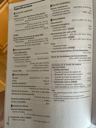 Barra de Sonido Panasonic