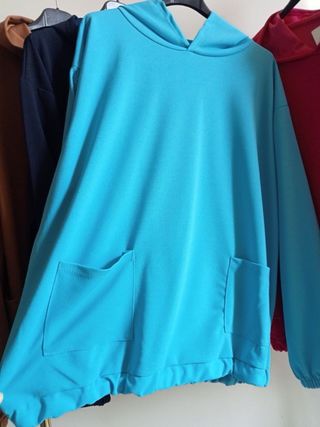 Felpa donna blu taglia unica primaverile