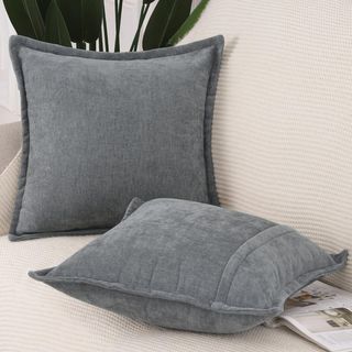 Madizz Juego de 2 Suave Chenille Decorativo Funda