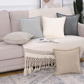 Madizz Juego de 2 Suave Chenille Decorativo Funda