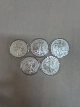 5 Monedas Plata Águila Americana 1 oz 2007