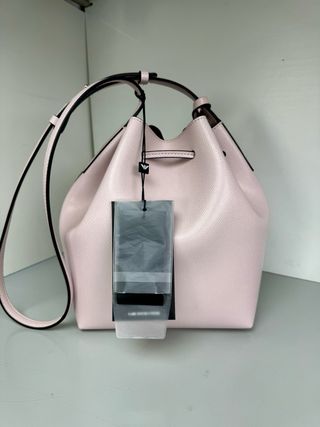Borsa secchiello Emporio Armani rosa e oro