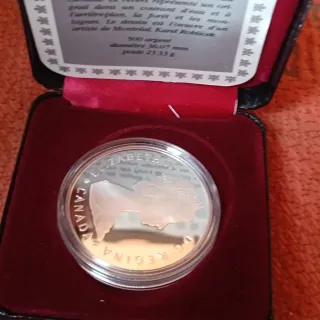 Moneda Plata Dólar Canadá Centenario Parques 1985