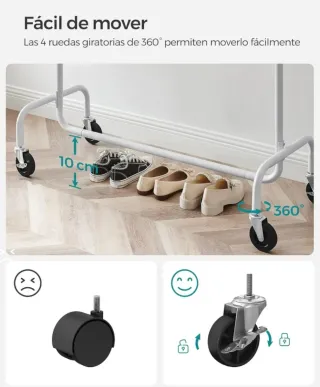 SONGMICS Burro Ropa con Ruedas