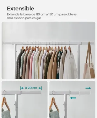 SONGMICS Burro Ropa con Ruedas