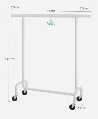 SONGMICS Burro Ropa con Ruedas