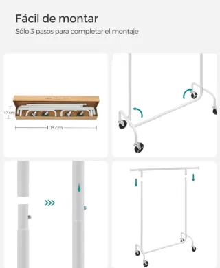 SONGMICS Burro Ropa con Ruedas