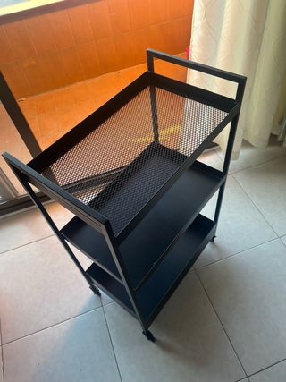 Carrito auxiliar negro 3 estantes