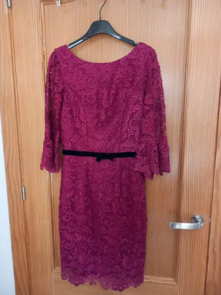 Vestido fiesta Olimara T38 fucsia encaje