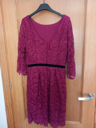 Vestido fiesta Olimara T38 fucsia encaje