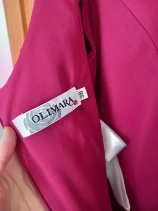 Vestido fiesta Olimara T38 fucsia encaje