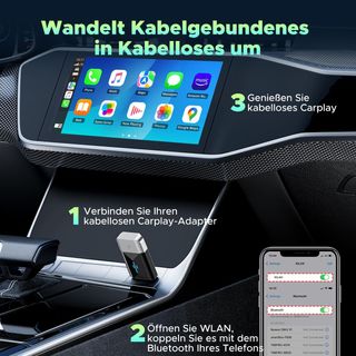Lamto Adaptador inalámbrico Carplay 2 en 1 para A-