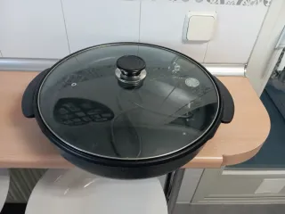 Plancha/paellera circular eléctrica