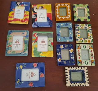 Lote mini marcos portaretratos porcelana