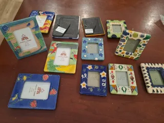 Lote mini marcos portaretratos porcelana