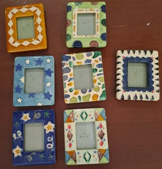Lote mini marcos portaretratos porcelana