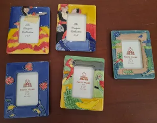 Lote mini marcos portaretratos porcelana