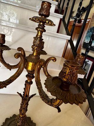 Pareja Candelabros Bronce