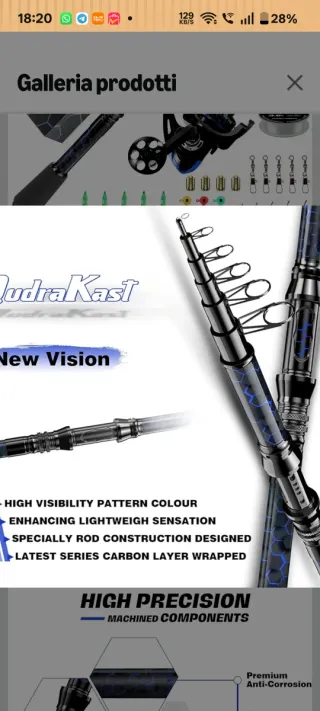 Set Canna da pesca QudraKast fibra di carbonio