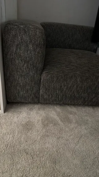 Sofá rinconera 1 plaza tela gris/negro