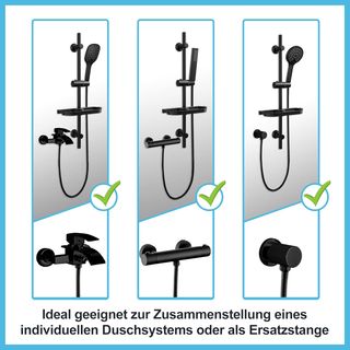 Görbach Barra de Ducha 70 CM de Acero Inoxidable,