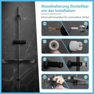 Görbach Barra de Ducha 70 CM de Acero Inoxidable,