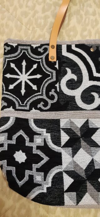 Borsa estiva in tessuto e pelle