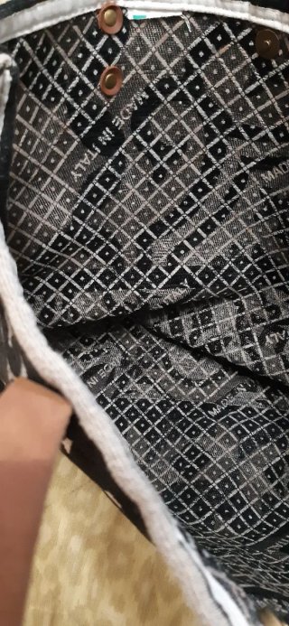Borsa estiva in tessuto e pelle