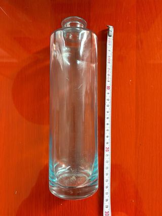 Jarrón de cristal turquesa