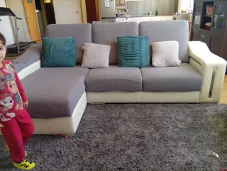 Chaiselongue gris y verde