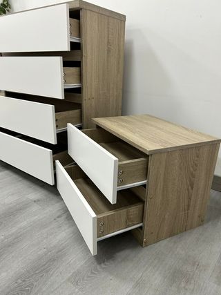 Pack 2 Mesitas Noche + Cómoda Cajonera