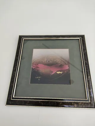 Cuadro paisaje azul y verde