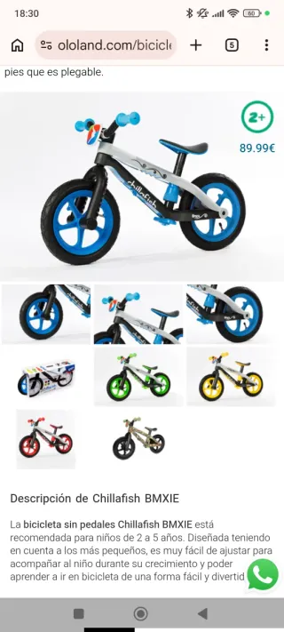 Bicicleta sin pedales BMX roja