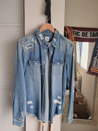 Camisa Vaquera Zara Desgastada