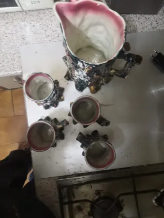 Juego de jarras estilo tronco de árbol