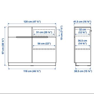 KLACKENÄS Aparador Madera y Negro